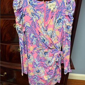 Lilly Pulitzer Pink and Blue Wrap Dress/romper